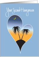 Second Honeymoon Wishes, Palm Tree Silhouette & Hand Lettering card