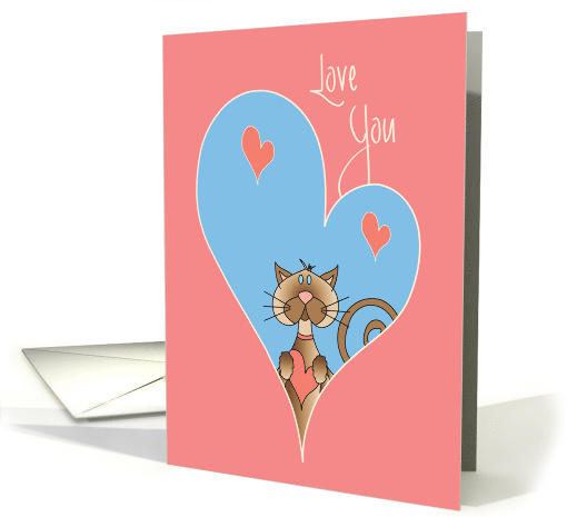 Thank you from Pet Cat, Love you with Hearts and Love card (1254346)