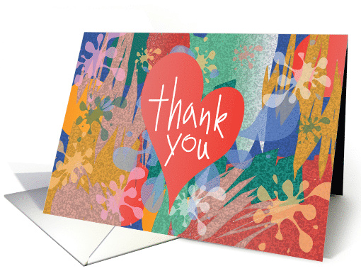 Hand Lettered Thank You to Teacher Red Heart and Colorful... (1258020)