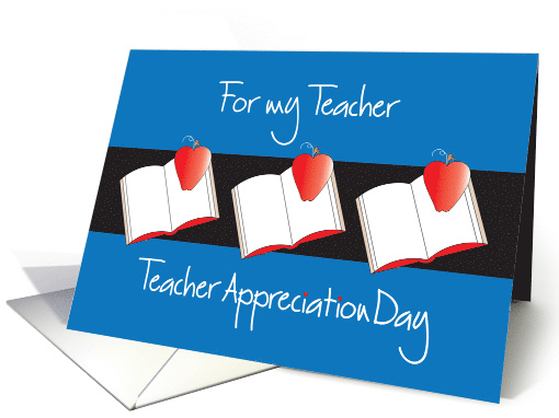 Teacher Appreciation Day, Open Books and Apples card (1258026)