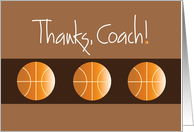Thanks Coach, Trio of Basketballs on Brown card