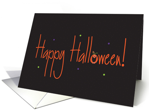 Hand Lettered Happy Halloween with Smiling Jack O' Lantern card