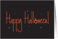 Hand Lettered Happy Halloween with Smiling Jack O’ Lantern card