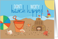 Hand Lettered Don’t Worry Beach Happy for Kids Summer at the Beach card