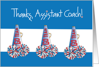 Thanks to Assistant Cheer Coach with Megaphones and Pom-Poms card