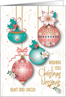 Hand Lettered Christmas for Aunt & Uncle with Decorated Ornaments card