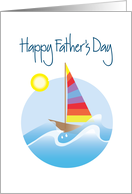 Father’s Day for Sailor with Sailboat on Waves in Sunlight card