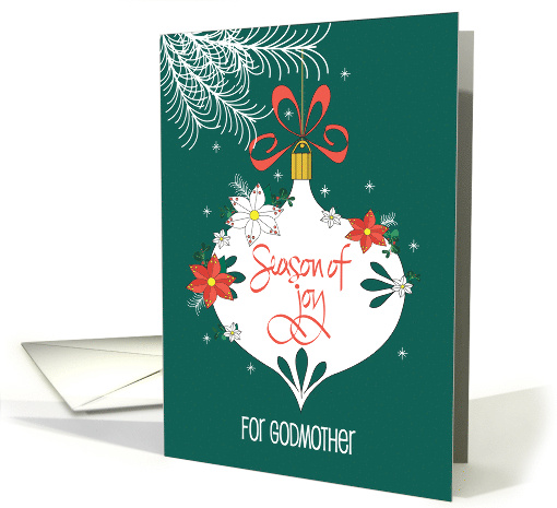 Hand Lettered Christmas for Godmother, Decorated Ornament... (1268452)