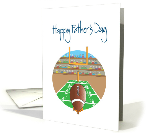 Father's Day for Football Player or Fan, Football and Goalpost card