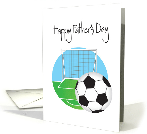 Father's Day for Soccer Player or Fan, Soccer Field and Goal card