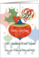 Christmas for Great Granddaughter & Husband, Ornament with Holly card