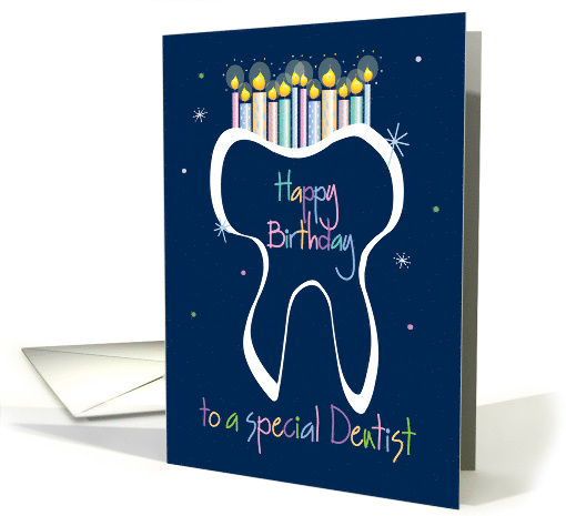 Hand Lettered Birthday for Dentist with Gleaming Tooth... (1271116)