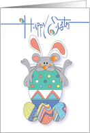 Hand Lettered Three Easter Bunnies Peek-a-Boo Happy Easter to You card
