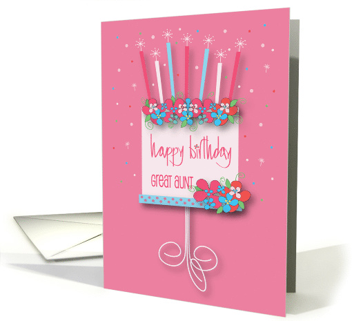 Hand Lettered Birthday for Great Aunt, Floral Birthday... (1273638)