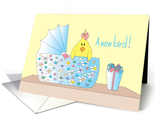 Congratulations on new Bird, Bassinette with Baby Bird card (1274556)