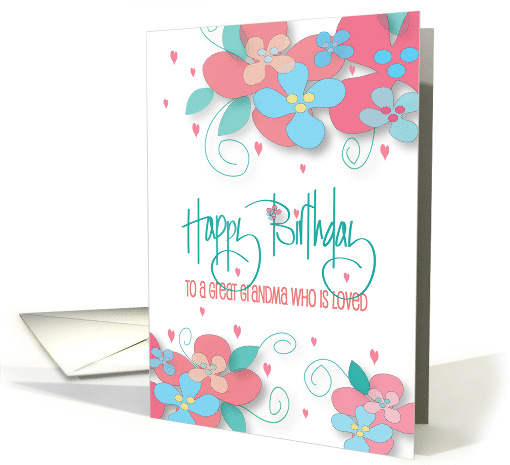 Hand Lettered Birthday for Great Grandma with Bright... (1274582)