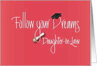 Graduation Congratulations for Daughter in Law, with Diploma card