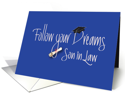 Hand Lettered Graduation Congratulations Son in Law, with Diploma card