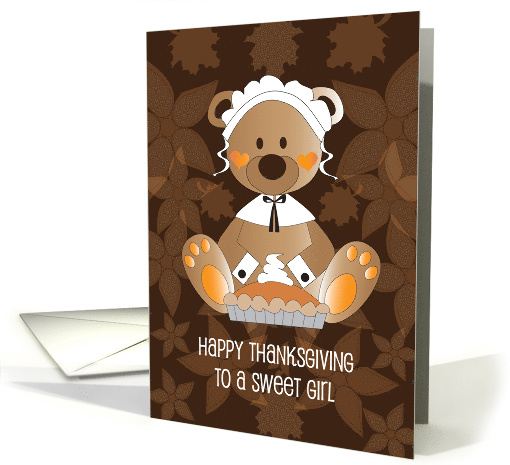 Thanksgiving for Sweet Girl, Pilgrim Bear in Bonnet with... (1279114)