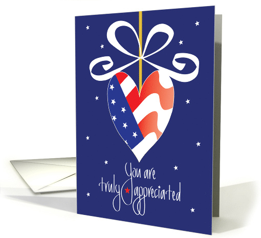 Thank You for Military Service, Blue Stars, Red & White Stripes card