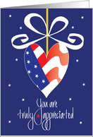 Thank You for Military Service, Blue Stars, Red & White Stripes card