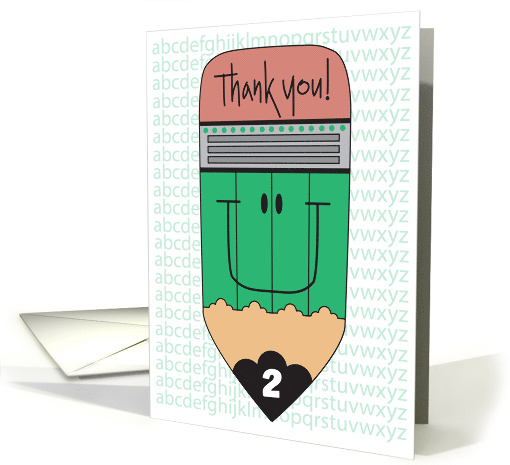 Thank you to Second Grade Teacher Large Smiling Pencil... (1280678)
