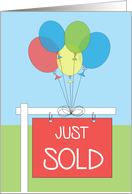 Congratulations to Realtor for Selling with Sold Sign and Balloons card
