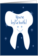 You’ve Lost a Tooth, with Shiny White Tooth and Sparkles card