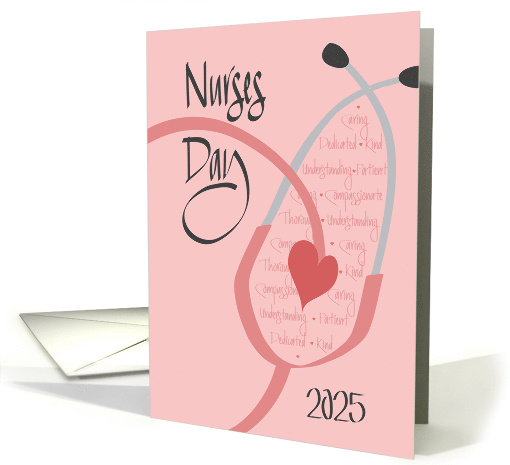 Hand Lettered Nurses Day 2025 Pink Stethoscope with... (1283588)