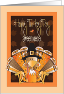 Thanksgiving for Sweet Niece Happy Turkey Day with Patterned Turkey card