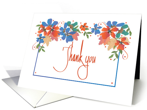 Hand Lettered Thank you with Colorful Floral Canopy and... (1285522)