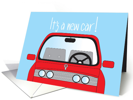 Hand Lettered Congratulations on your New Car, with Red Car card