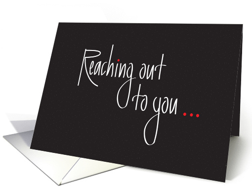 Business Reaching out to You, White Hand Lettering on Black card