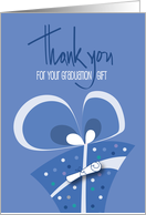Thank you for Your Graduation Gift, Blue Gift with Rolled Diploma card