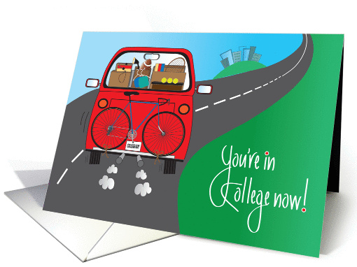 Congratulations on College Acceptance, for Boy, Red Car & Boxes card