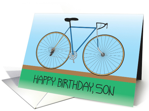 Happy Birthday for Son with Bicycle, Blue and Green card (1289196)