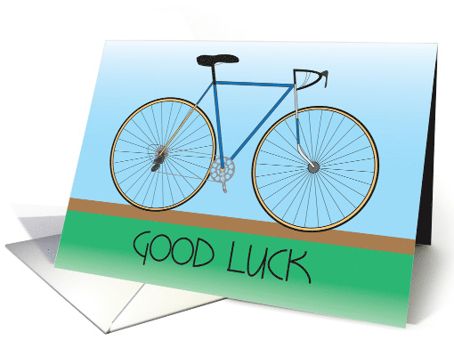 Good Luck to Cycler with Bicycle, Blue and Green card (1289206)