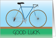 Good Luck to Cycler with Bicycle, Blue and Green card