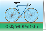 Congratulations to Cycler with Bicycle, Blue and Green card