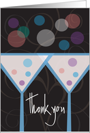Hand Lettered Thank You for Your Wedding Gift, Toasting Glasses card