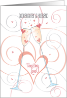 Wedding for Goddaughter & Husband, Toasting Champagne Glasses card