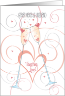 Wedding for Great Niece and Husband, Toasting Love Champagne card