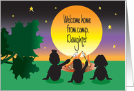 Welcome Home from Camp Daughter, Campers at Sunset Campfire card