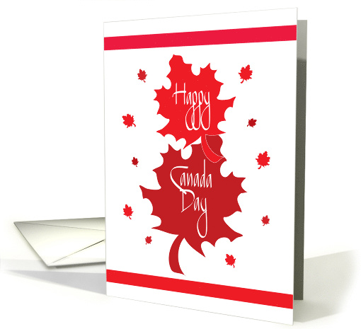 Business Canada Day with Stacked Red and Maroon Leaves card (1292428)