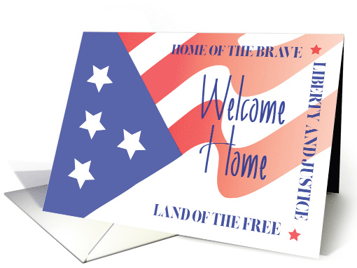 Welcome Home from Military, with Red, White and Blue Flag card