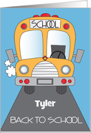 Hand lettered Back to School, Yellow School Bus with Children card