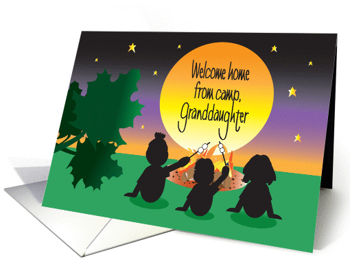 Welcome Home from Camp, Granddaughter with Sunset Campfire card