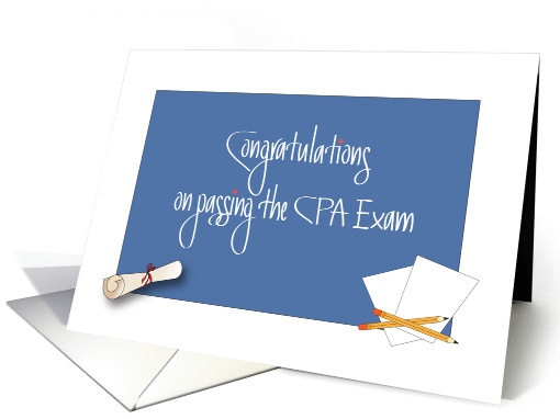 Congratulations on passing CPA Exam, Diploma and Papers card (1294404)