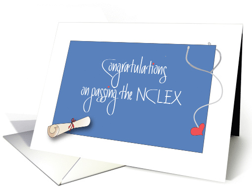 Congratulations on NCLEX Exam, Diploma and Stethoscope card (1294406)
