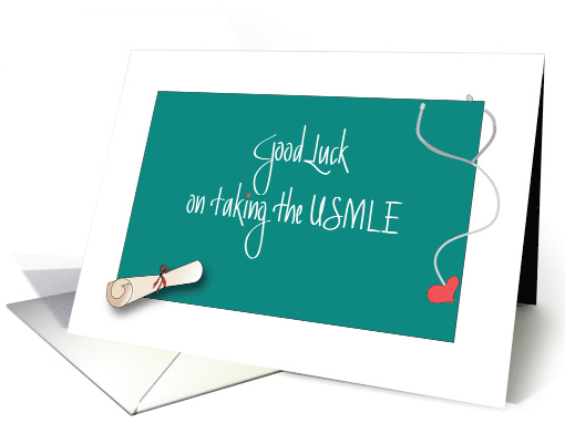 Good Luck on the USMLE Exam, Diploma and Stethoscope card (1294474)